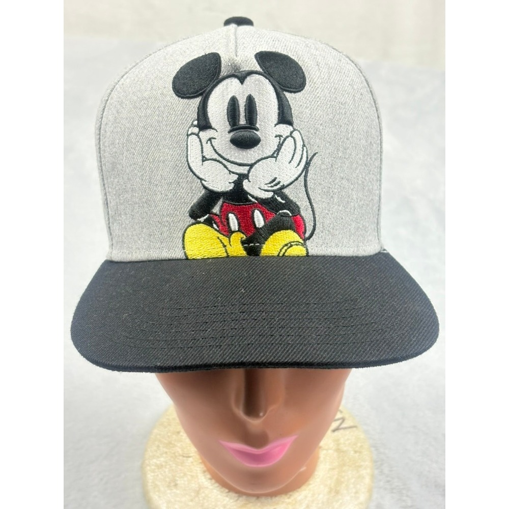 Mickey Mouse‎ Hat Unisex Gray Black Embroidered Graphic Snapback Baseball Cap